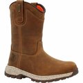 Georgia Boot Eagle Trail Women's Waterproof Pull-On Work Boot, BROWN, M, Size 10 GB00645